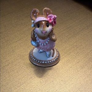 Wee Forest Folk “Zelda” Charming Mouse Figurine with Pink Dress